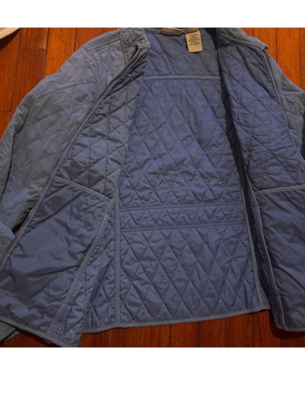 L.L. Bean Women's Blue Quilted spring Jacket size large equestrian jacket cowgir - Picture 3 of 6